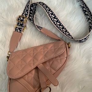 Baby pink saddle bag